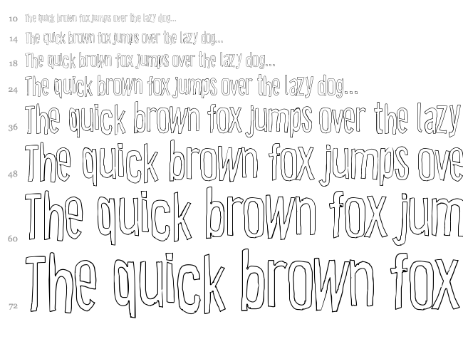 Cartoon East font waterfall